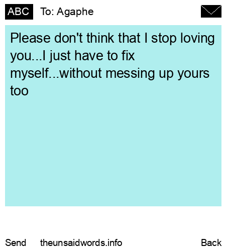 unsent message to Agaphe 