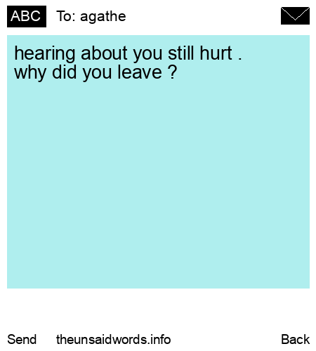 unsent message to agathe
