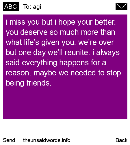 unsent message to agi
