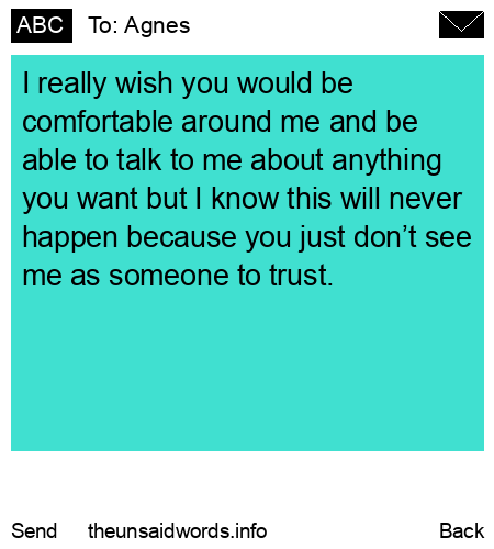 unsent message to Agnes