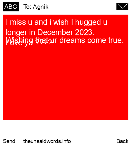 unsent message to Agnik
