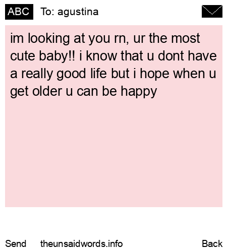 unsent message to agustina