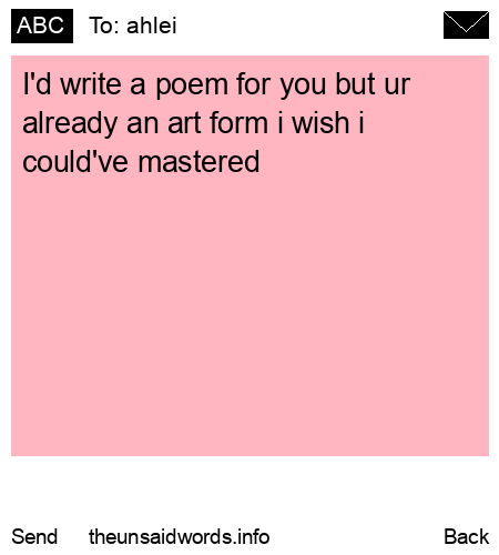 unsent message to ahlei