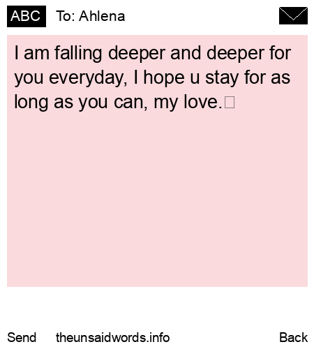 unsent message to Ahlena