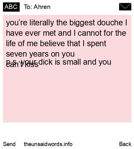 unsent message to Ahren