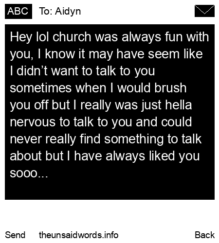 unsent message to Aidyn