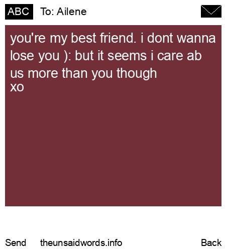unsent message to Ailene