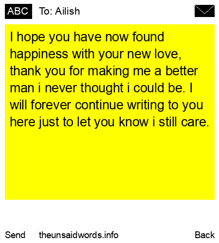 unsent message to Ailish
