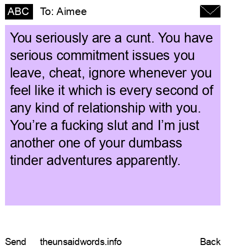 unsent message to Aimee