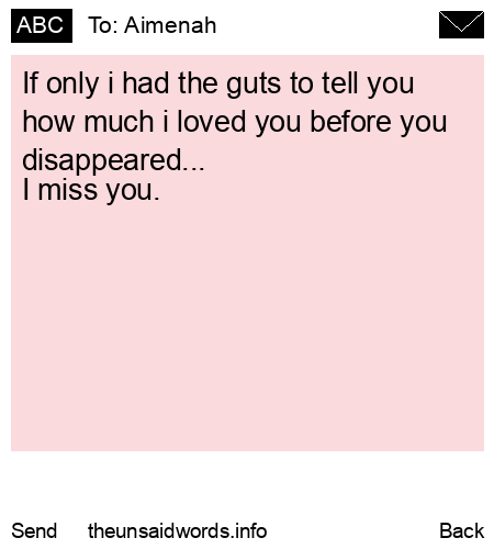 unsent message to Aimenah
