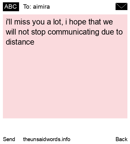 unsent message to aimira
