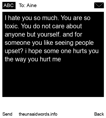 unsent message to Aine