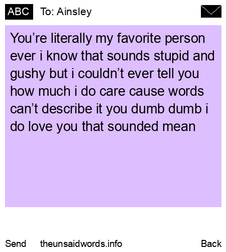 unsent message to Ainsley