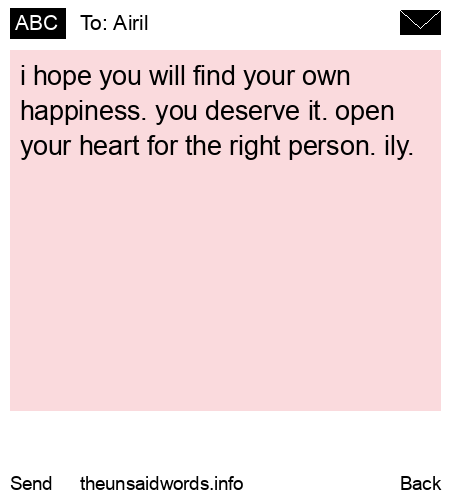 unsent message to Airil