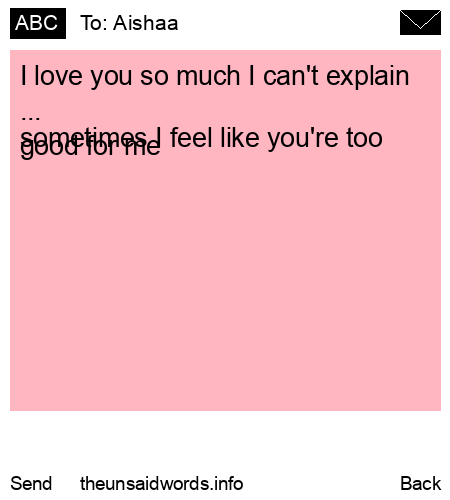 unsent message to Aishaa
