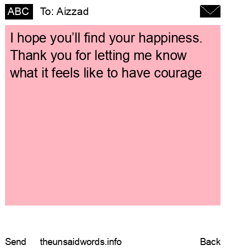 unsent message to Aizzad