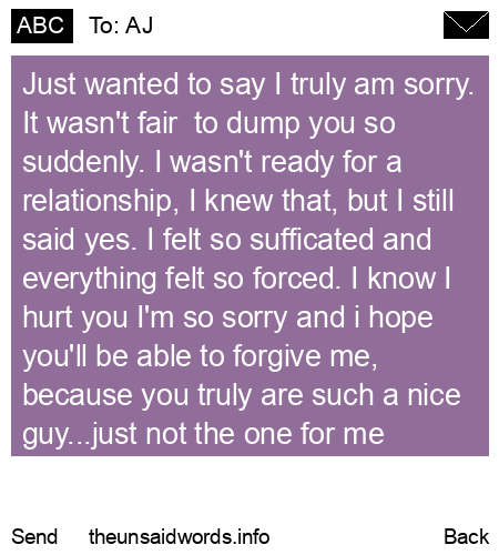 unsent message to AJ