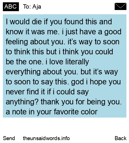 unsent message to Aja