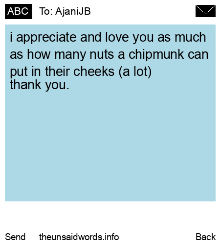 unsent message to AjaniJB