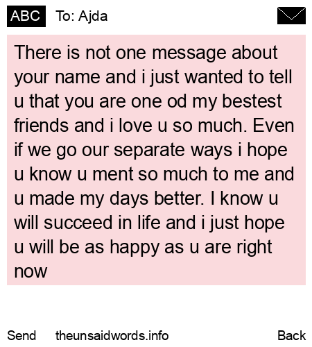 unsent message to Ajda