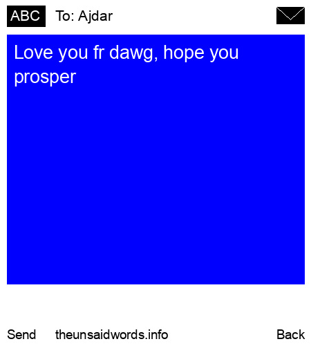 unsent message to Ajdar