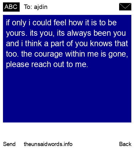 unsent message to ajdin
