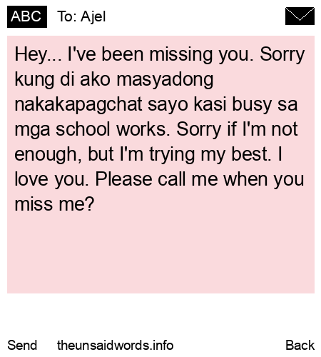unsent message to Ajel