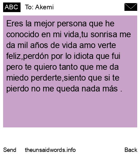 unsent message to Akemi