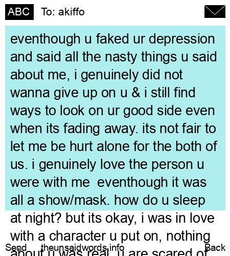 unsent message to akiffo