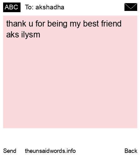 unsent message to akshadha