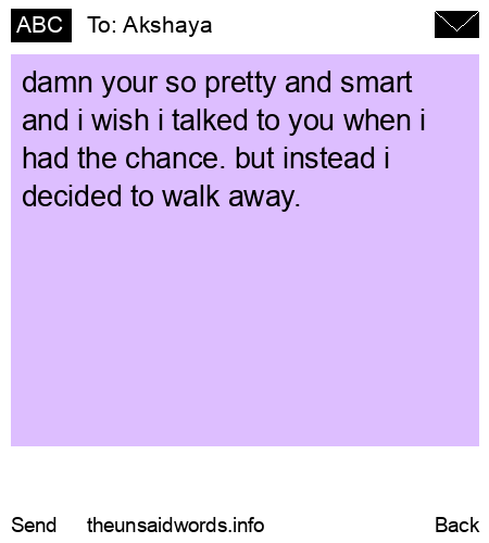 unsent message to Akshaya