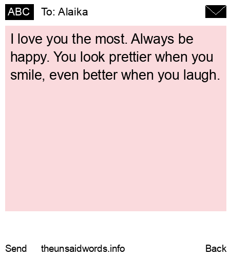 unsent message to Alaika
