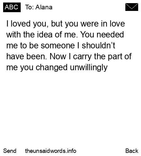 unsent message to Alana
