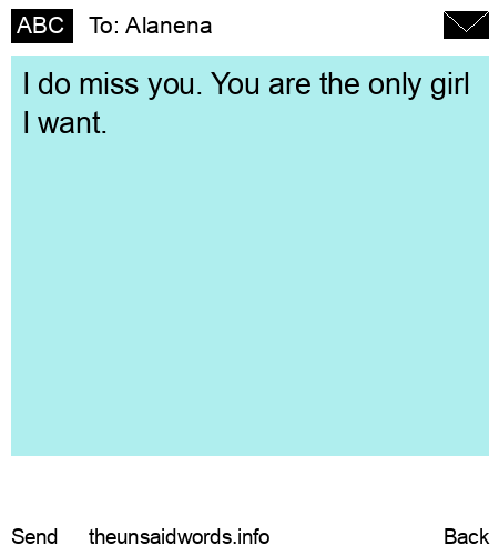 unsent message to Alanena