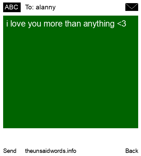 unsent message to alanny