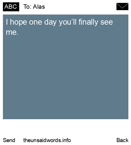 unsent message to Alas
