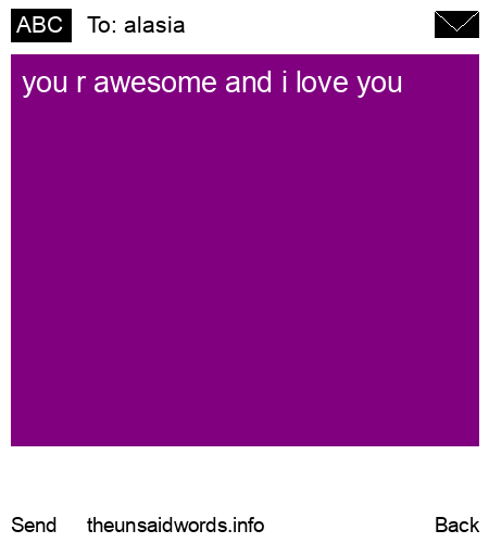 unsent message to alasia