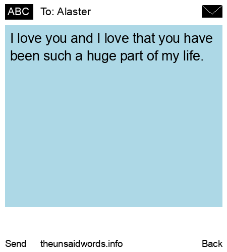 unsent message to Alaster