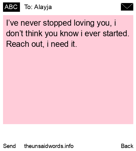 unsent message to Alayja