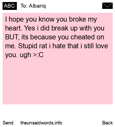 unsent message to Albariq