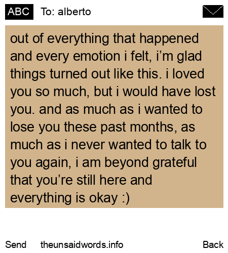 unsent message to alberto