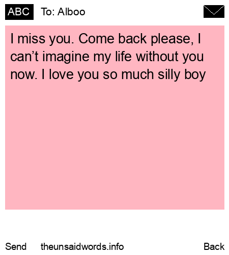 unsent message to Alboo