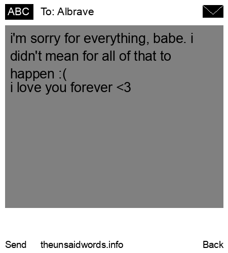 unsent message to Albrave