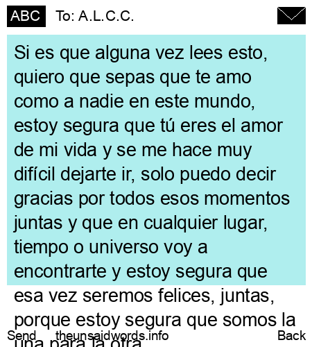 unsent message to A.L.C.C.