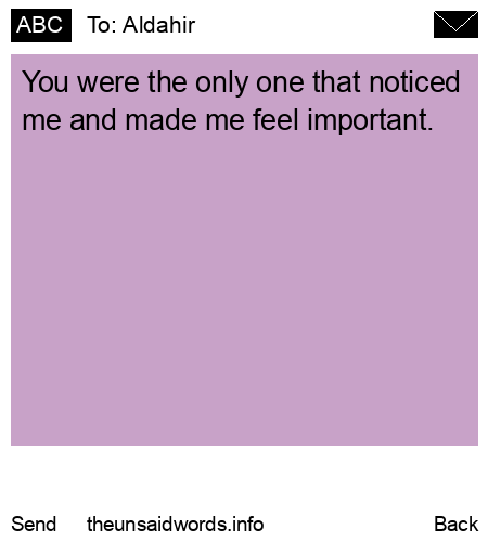 unsent message to Aldahir