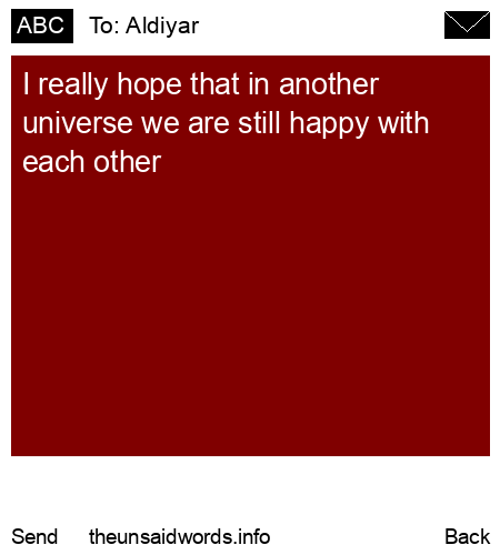 unsent message to Aldiyar