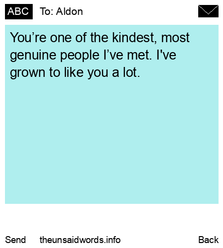 unsent message to Aldon