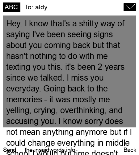 unsent message to aldy.