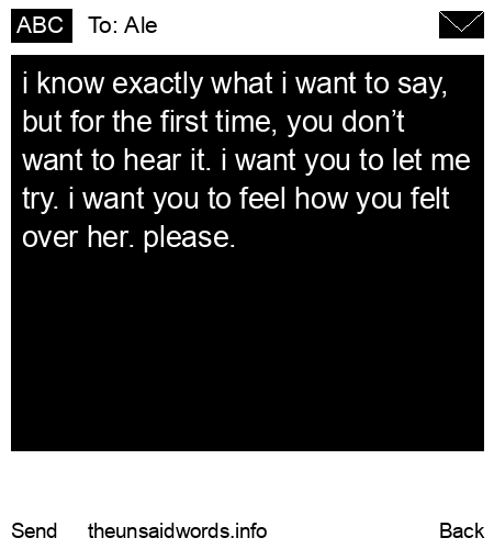 unsent message to Ale
