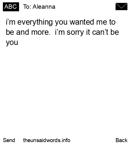 unsent message to Aleanna